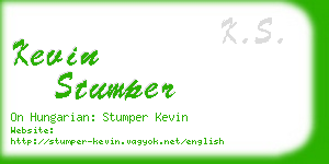 kevin stumper business card
